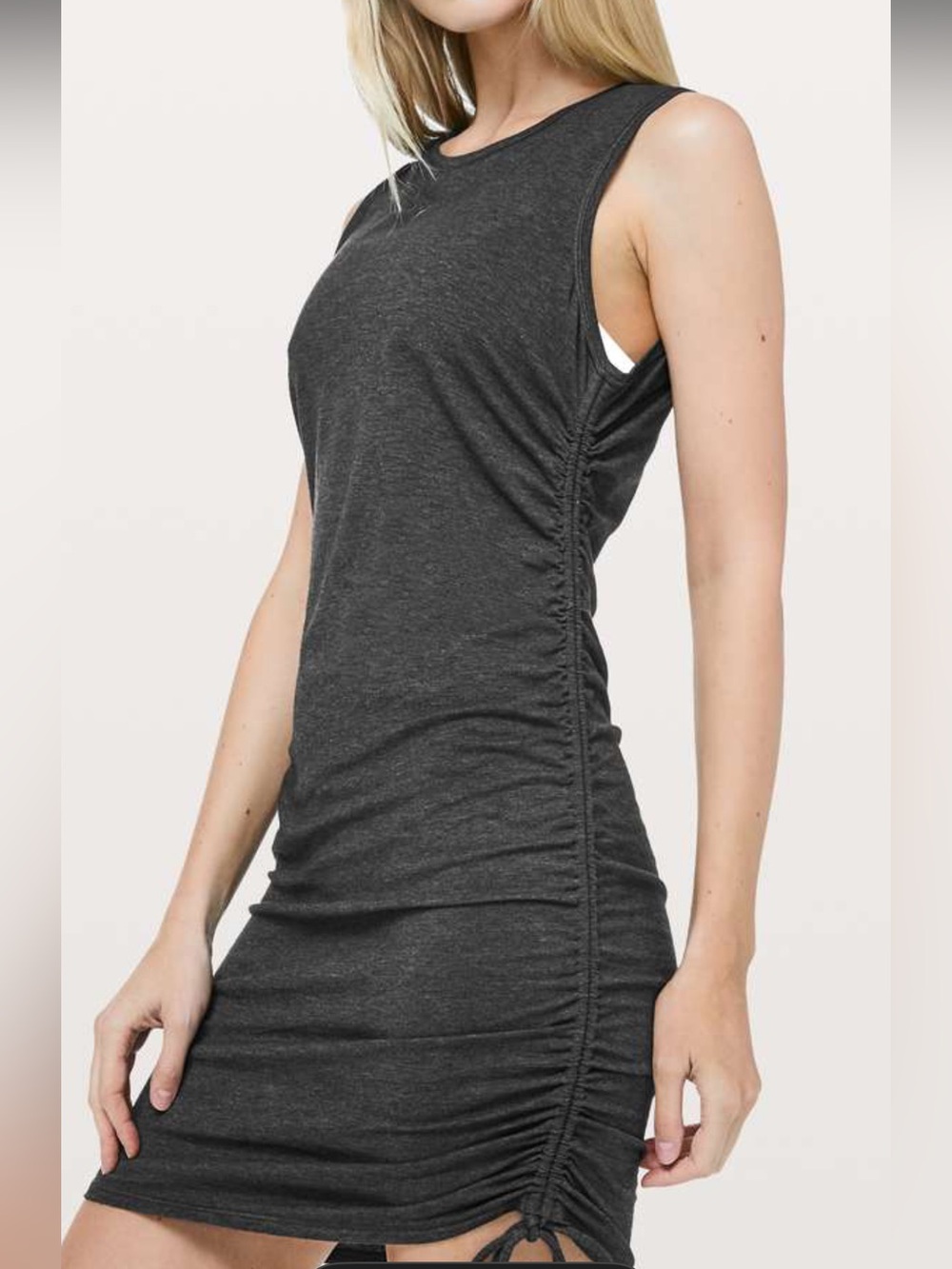 Lululemon Cinch It Dress Heathered Black Grey ptp 14” size 2-4